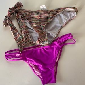 Roxy and Forever 21 swim bikini bottom size Large